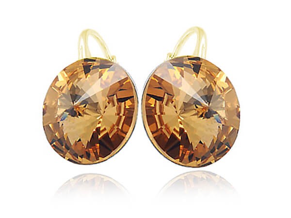 kolczyki kryształ Swarovski rivoli złote