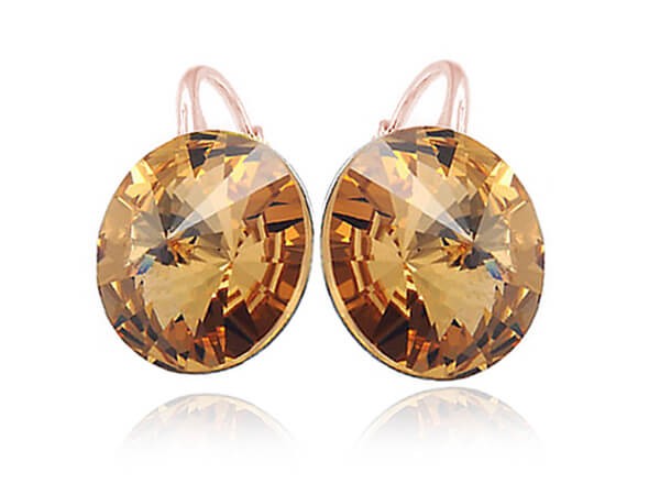 kolczyki z kryształem swarovski rózowe złoto