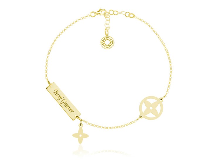 bransoletka damska złota z grawerem