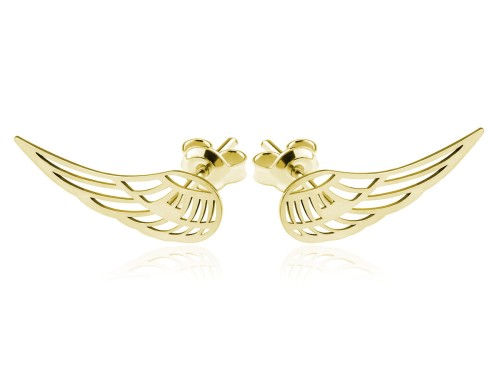 kolczyki skrzydła złote