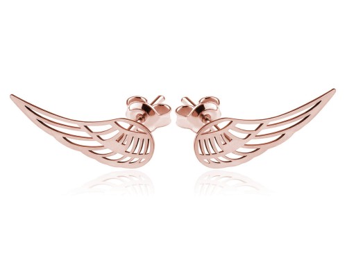 kolczyki skrzyudła różowe złoto