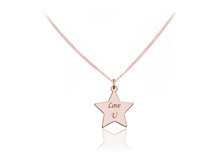 naszyjnik gwiazdka różowe złoto