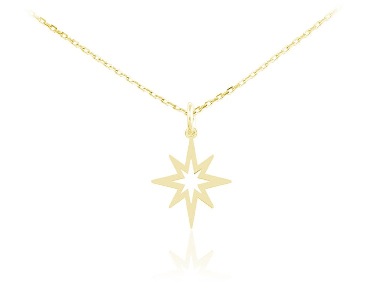 naszyjnik z giwazdą złoty
