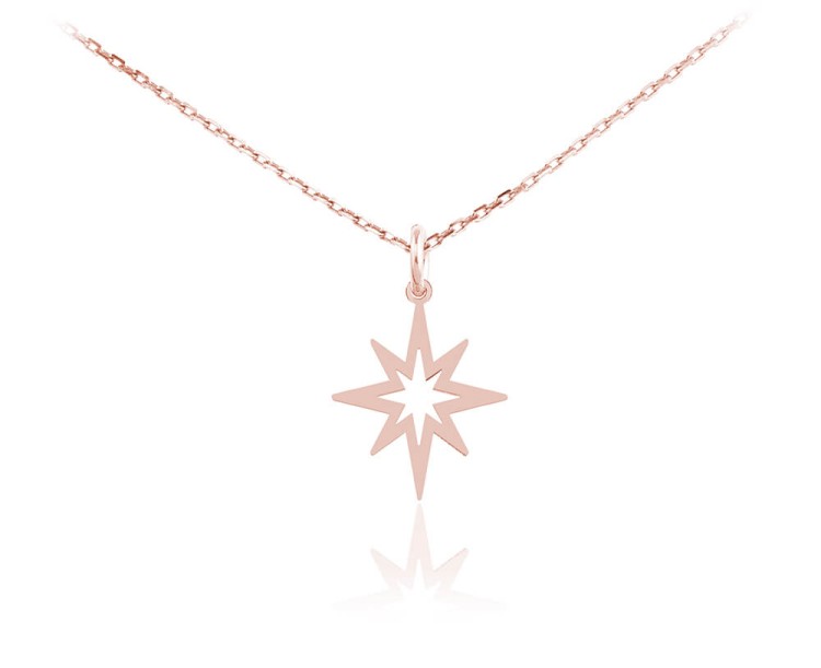 naszyjnik z gwiazdką różowe złoto