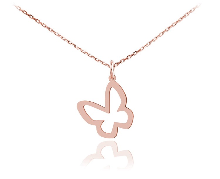 naszyjnik motylek różowe złoto