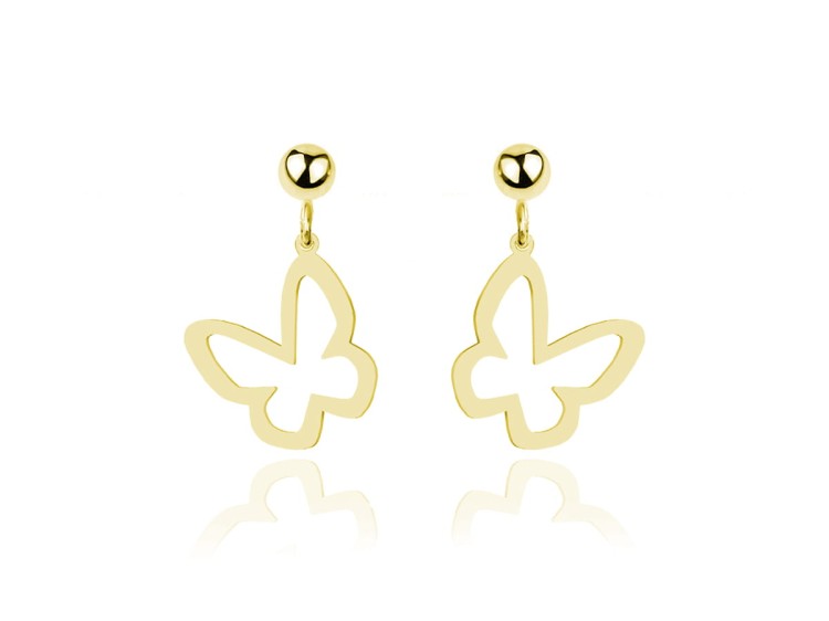kolczyki motylki złote