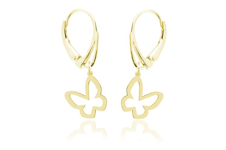 kolczyki motyle angielskie zapięcie