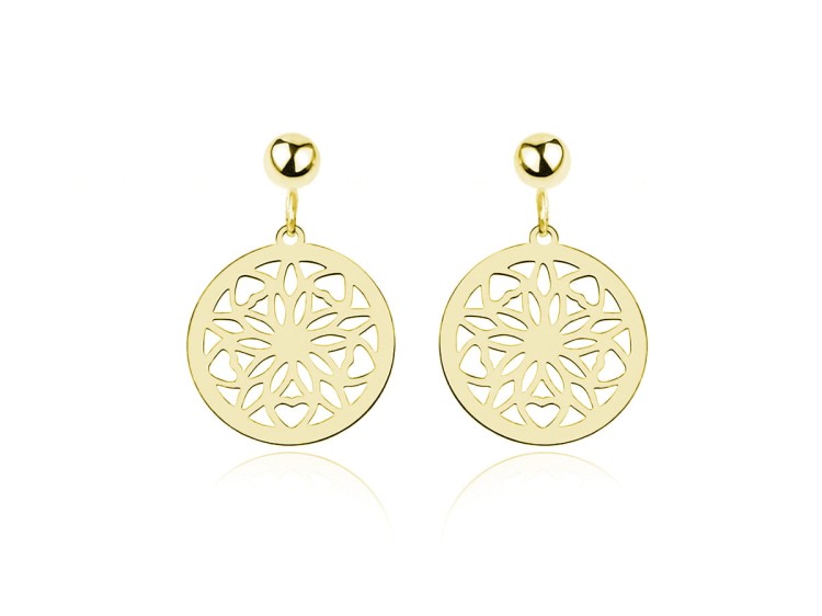 kolczyki rozety złote