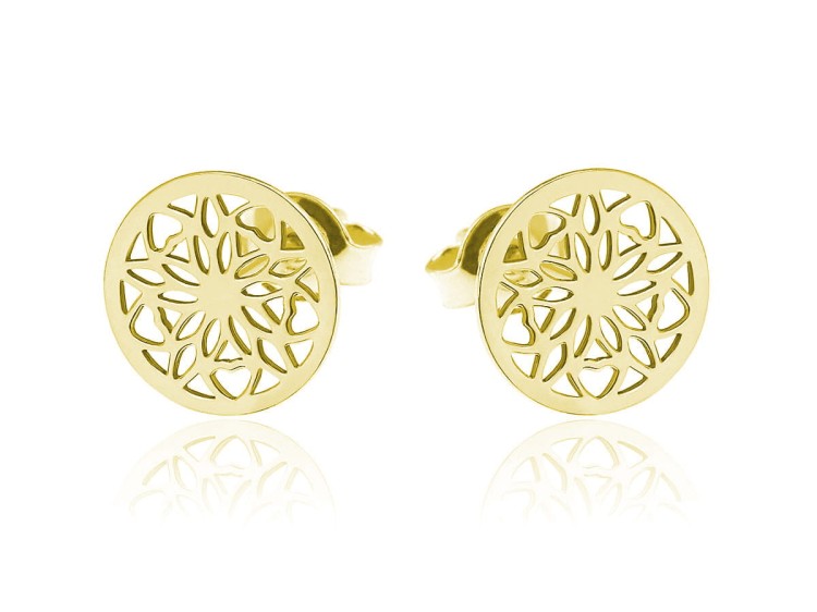 kolczyki rozetki złote