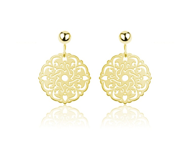 kolczyki rozety złote