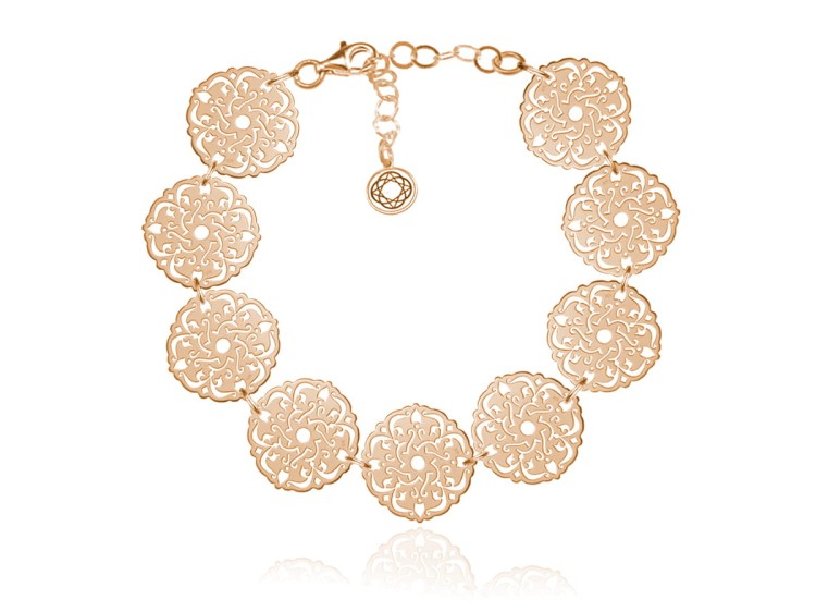 bransoletka rozety różowe złoto