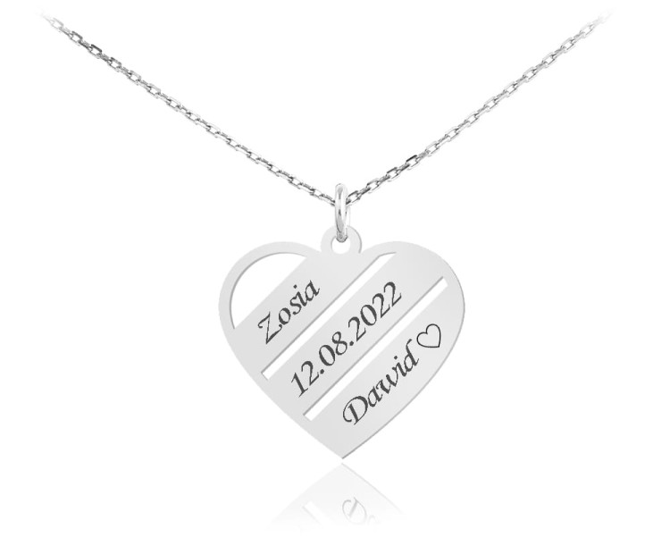 naszyjnik serce imiona
