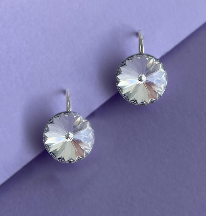 kolczyki rivoli Swarovski 12mm kolor moonlight