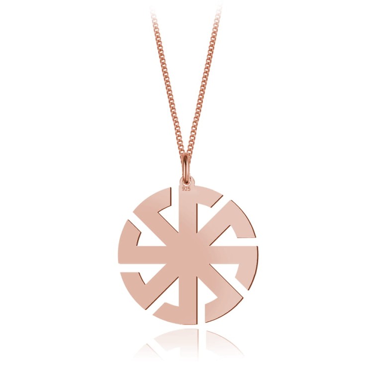 naszyjnik kołowrót rózowe złoto