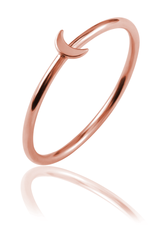 pierscionek księżyc różowe złoto