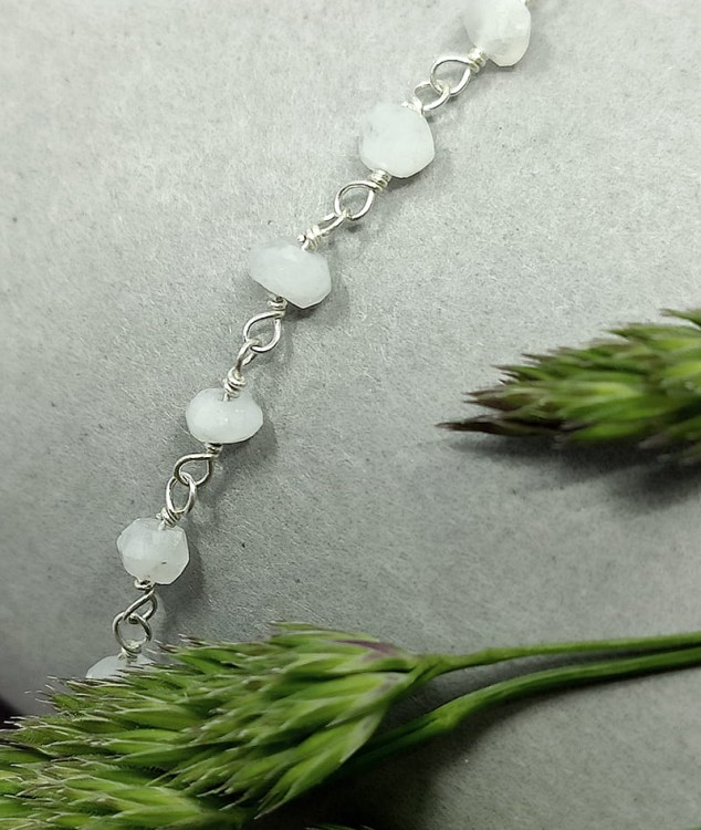 bransoletka z kamieni księżycowych srebro 925