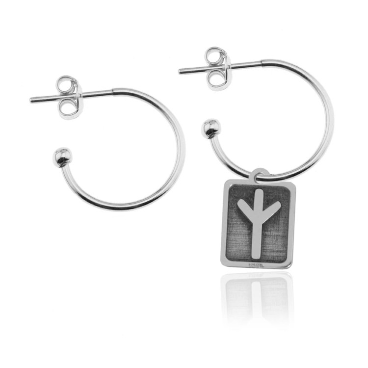 kolczyki koła z runą asymetryczne