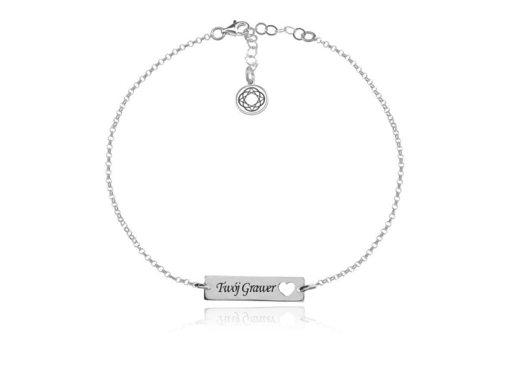 bransoletka z sercem platynowana