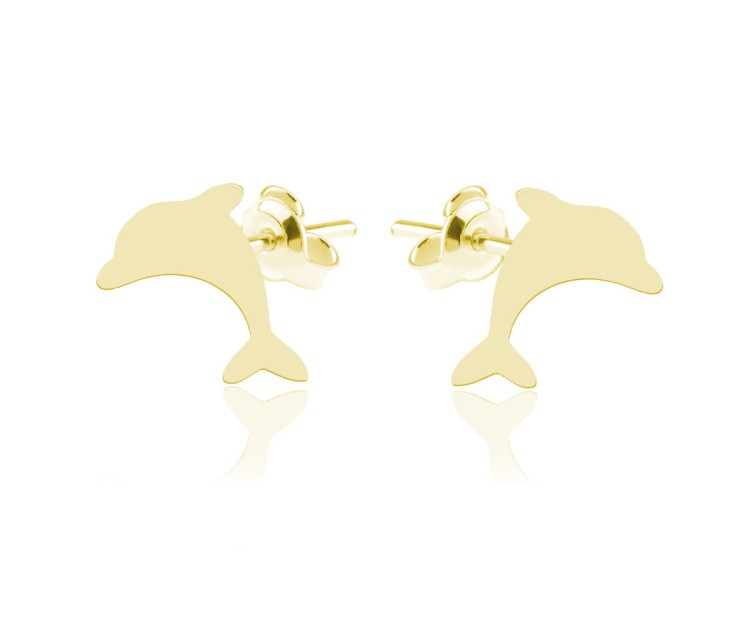 kolczyki delfinki złote