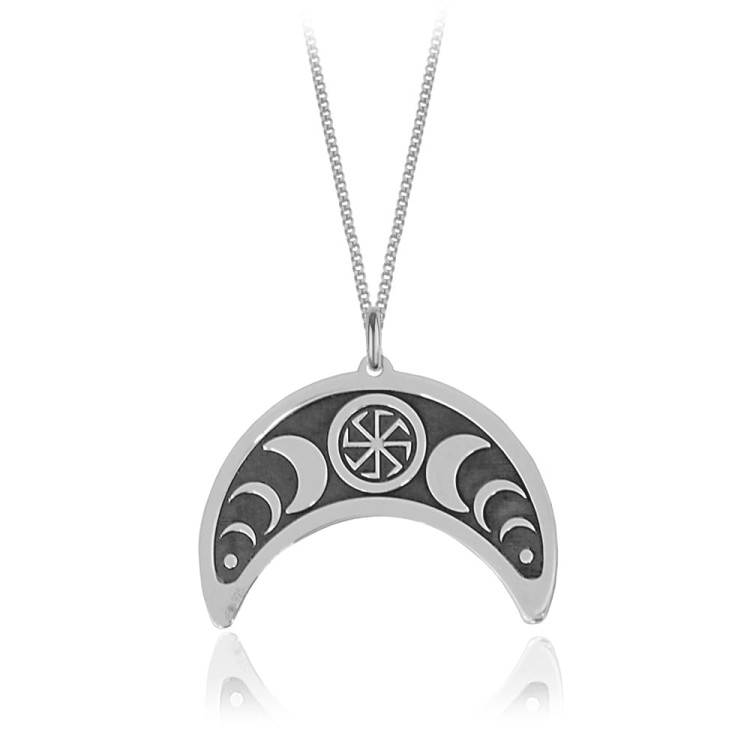 naszyjnik Lunula fazy księżyca platynowany