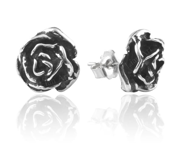 kolczyki róże w stylu retro