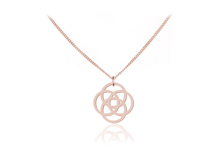 naszyjnik symbol ikigai różowe złoto