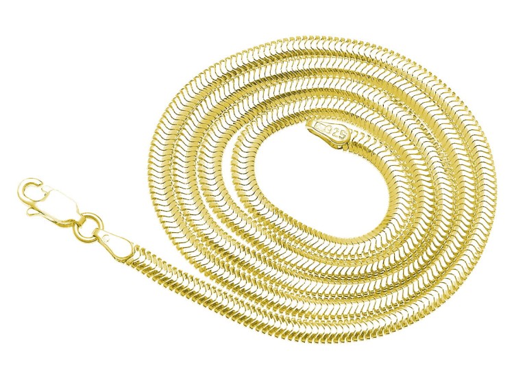 łańcuszek żmijka płaska złocona