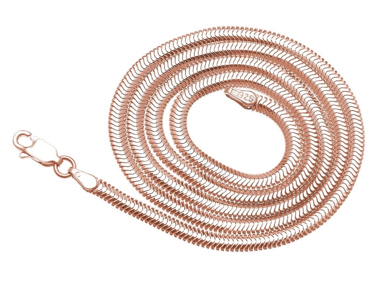 łańcuszek żmijka płaska złocona rose gold