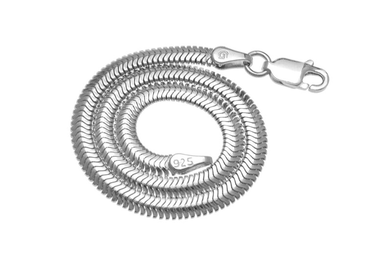 bransoletka żmijka płaska platynowana