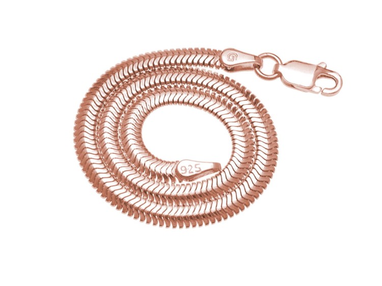 bransoletka żmijka płaska rose gold