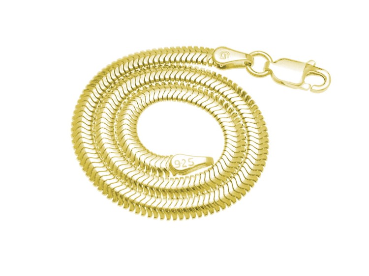 bransoletka żmijka płaska złocona