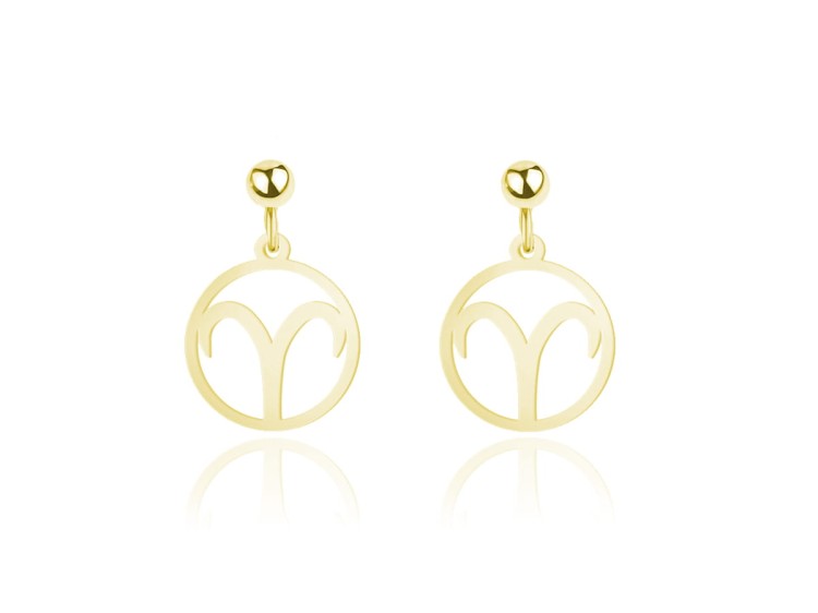 kolczyki ze znakiem zodiaku złote