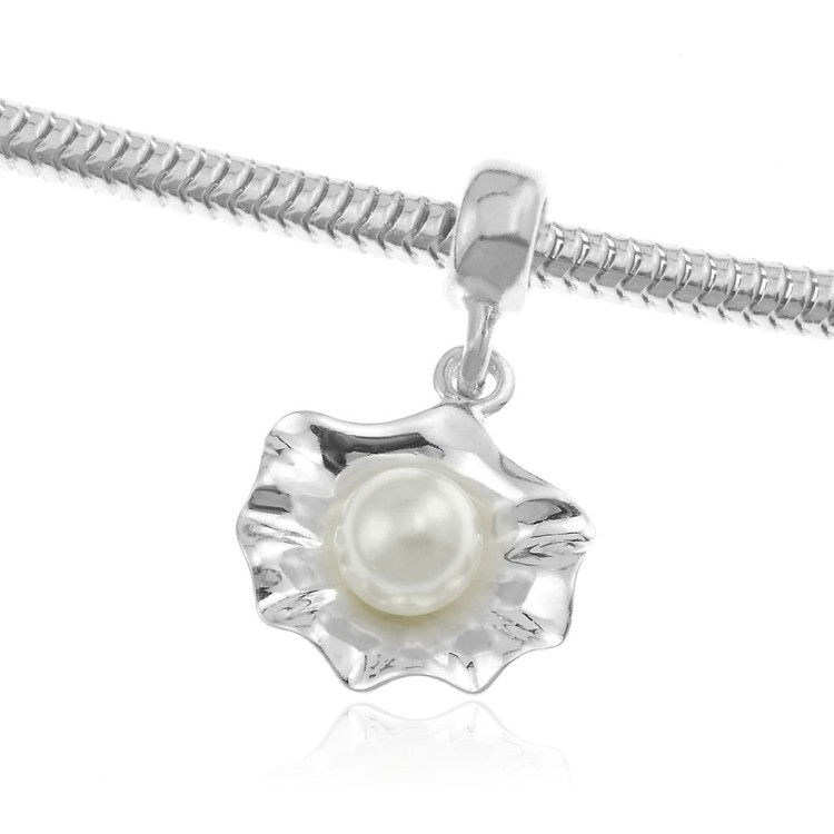 charms zawieszka modułowa do bransoletek beads muszelka z perła