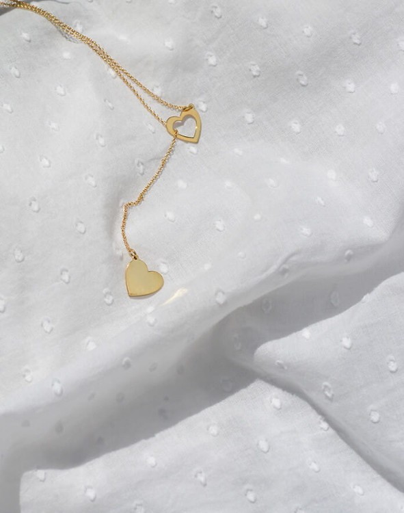 naszyjnik przekładany serca krawatka grawer