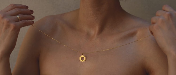 naszyjnik słońce złoty