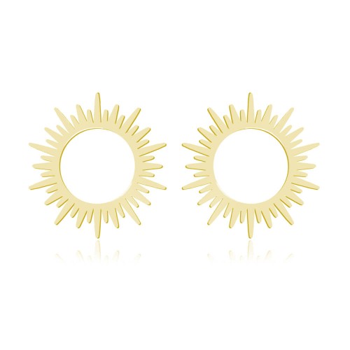 kolczyki słońca sztyfty złote