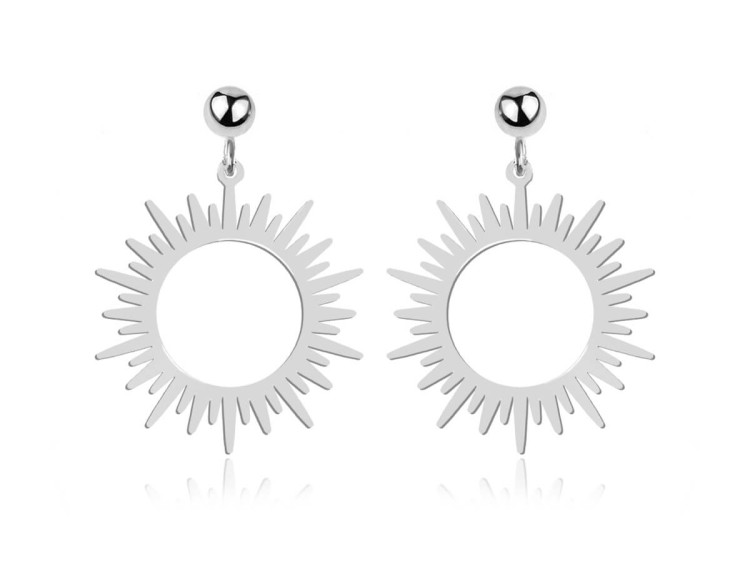 kolczyki wiszące sztyfty słońce