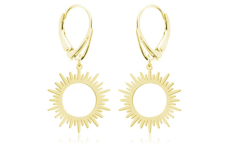 kolczyki wiszące angielskie słońce złote