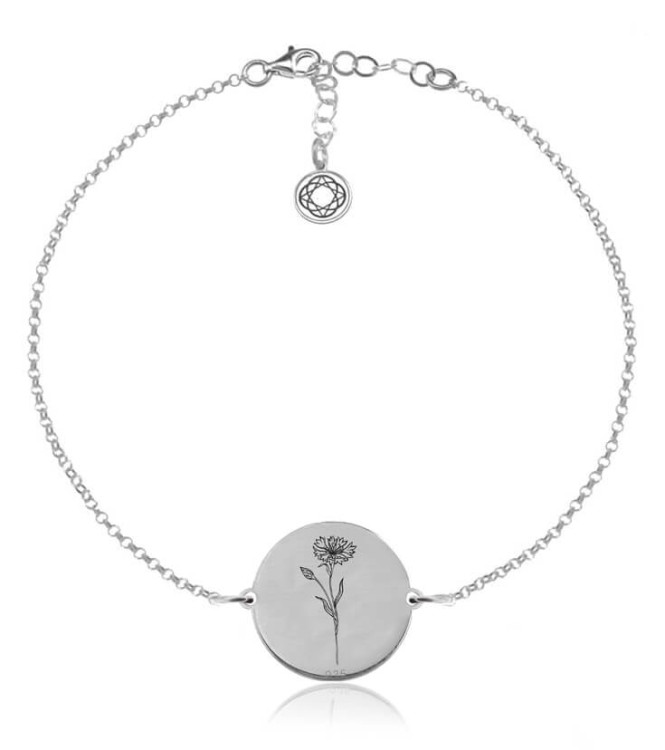 bransoletka chaber kwiat platynowana