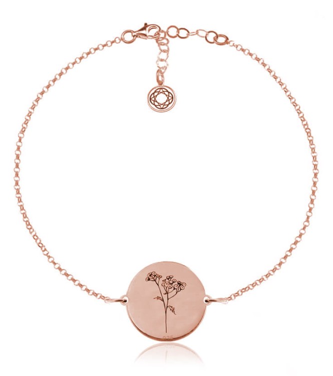 bransoletka kwiat wrotycz różowe złoto