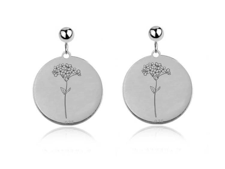 kolczyki niezapominajki platynowane