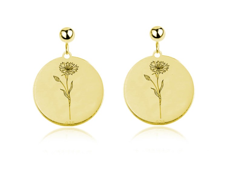 kolczyki chabry złote