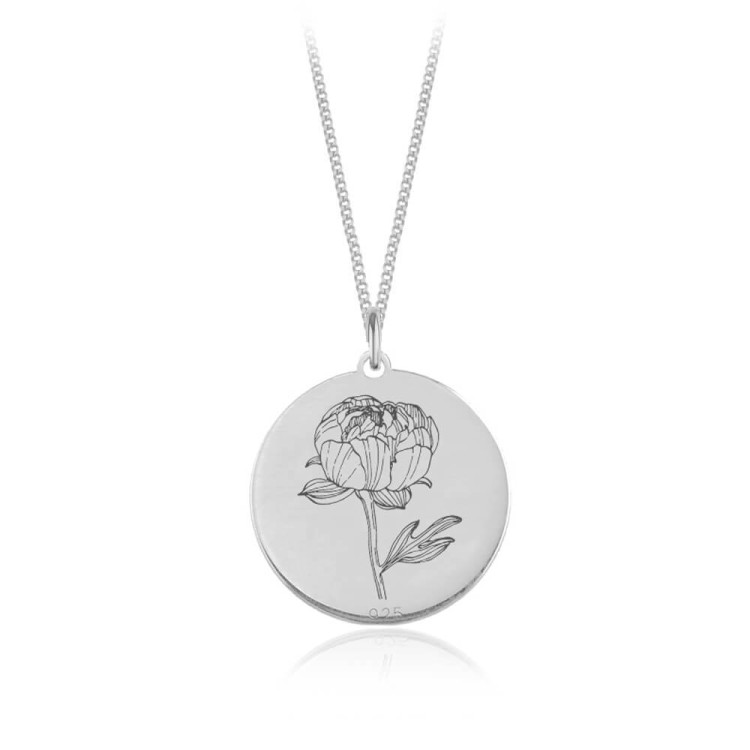 naszyjnik z peonią łańcuszke pancerka