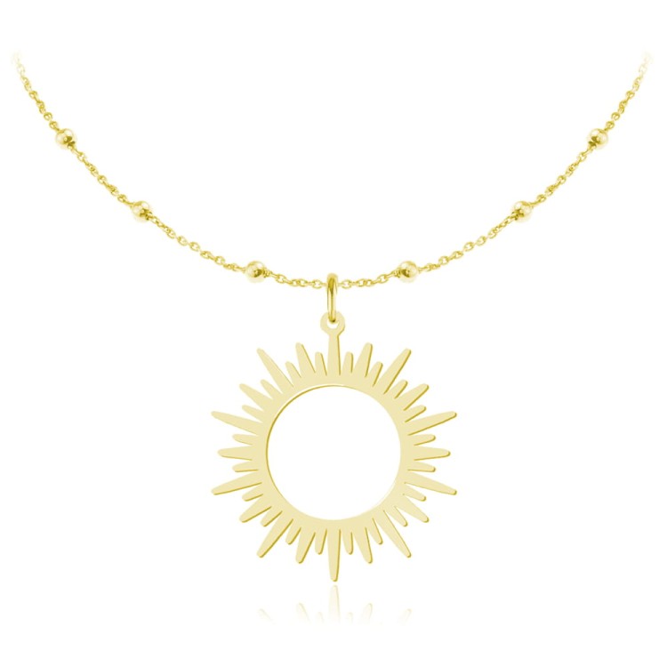 naszyjnik z motywem słońca łańuszek kulki