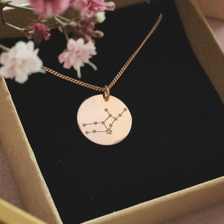 naszyjnik ze znakiem zodiaku różowe złoto