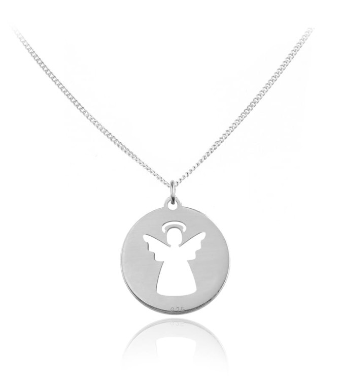 naszyjnik Aniołek splot łańcuszka pancerka