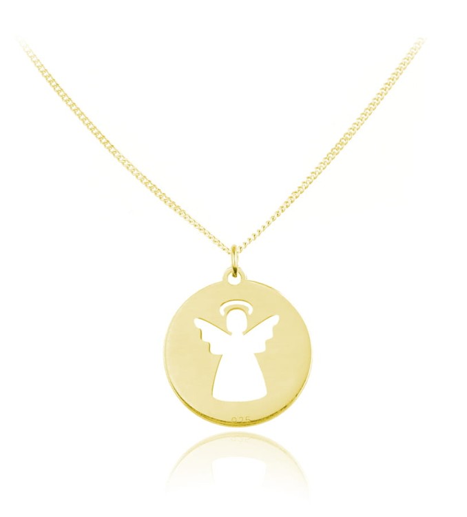 naszyjnik z aniołkiem splot łańcuszka pancerka