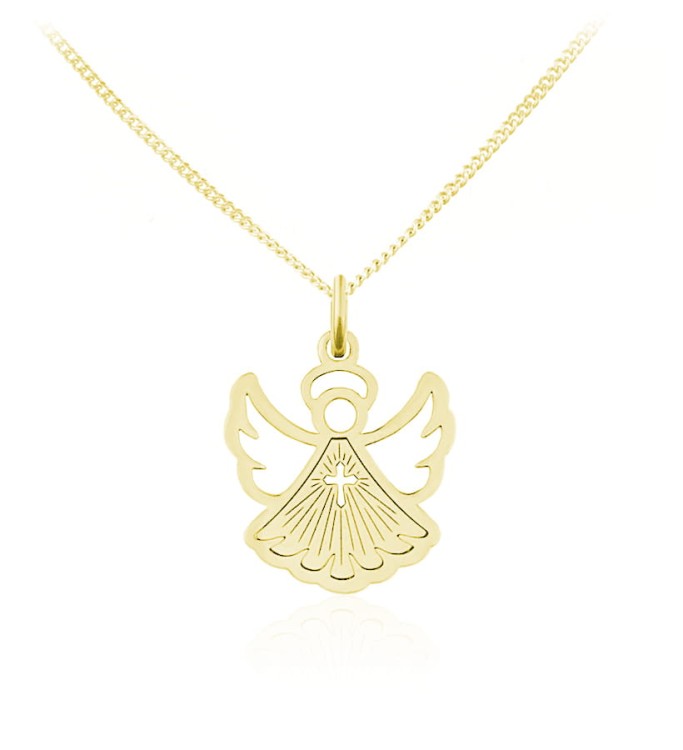 naszyjnik aniołek splot łańcuszka pancerka