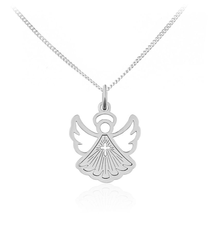 naszyjnik aniołek splot łańcuszka pancerka