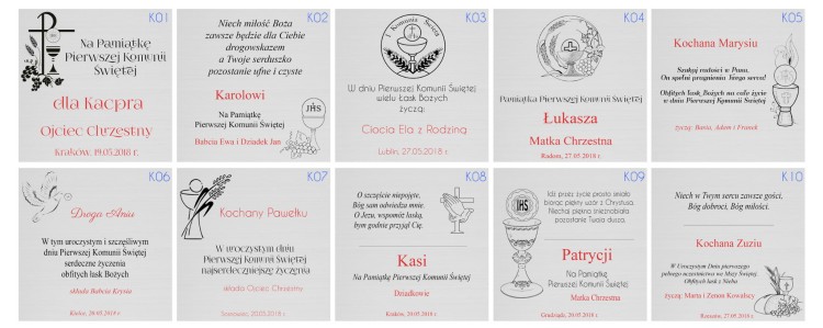szablony Komunia